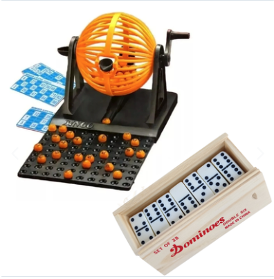 Bingo Lotto + Domino Caja De Madera