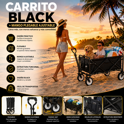 Carrito Black + Mango Plegable Ajustable