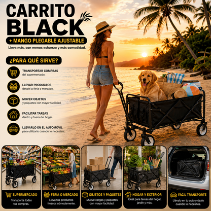 Carrito Black + Mango Plegable Ajustable
