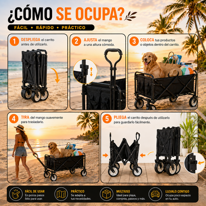 Carrito Black + Mango Plegable Ajustable