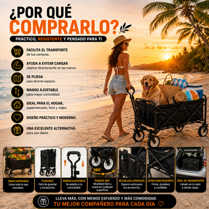 Carrito Black + Mango Plegable Ajustable