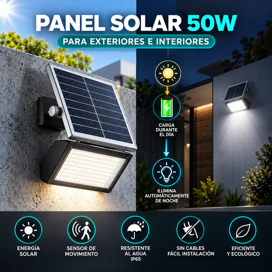 Panel Solar 50W para Exteriores e Interiores