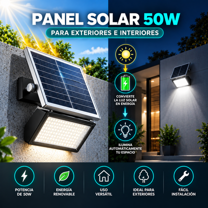Panel Solar 50W para Exteriores e Interiores