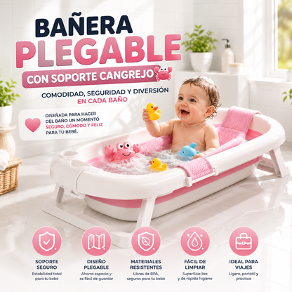 Bañera Plegable con Soporte Cangrejo