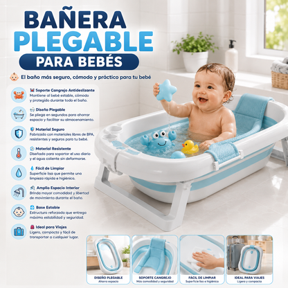Bañera Plegable con Soporte Cangrejo