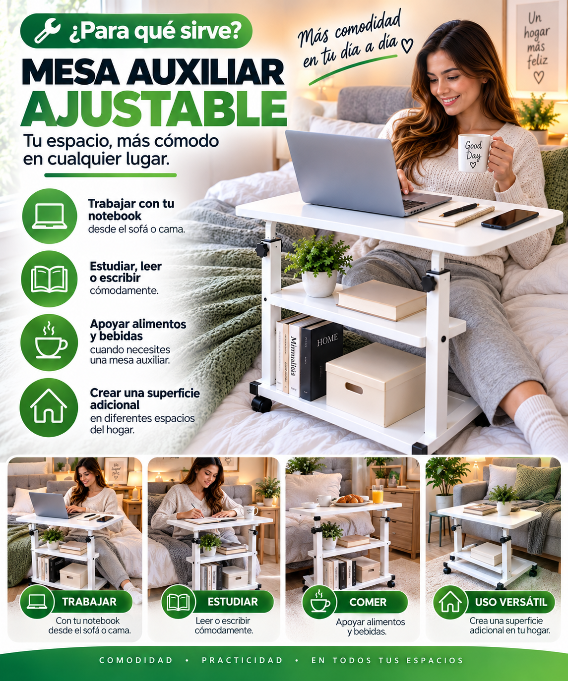 Mesa Auxiliar Ajustable