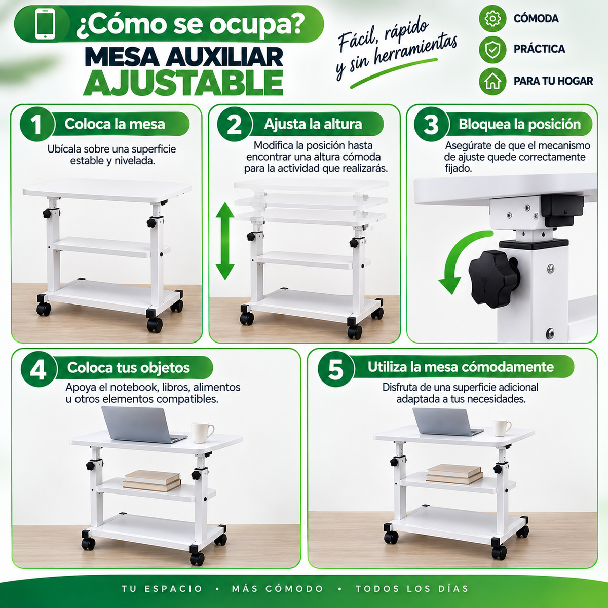Mesa Auxiliar Ajustable
