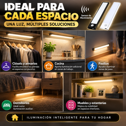 Luz LED Barra con Sensor de Movimiento 40 cm