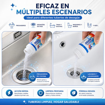 3 Polvo Destapa Cañerias Drenage 110g