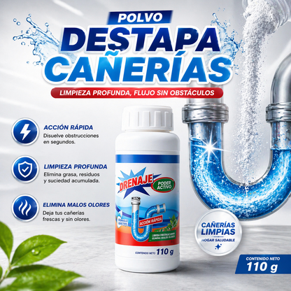 3 Polvo Destapa Cañerias Drenage 110g