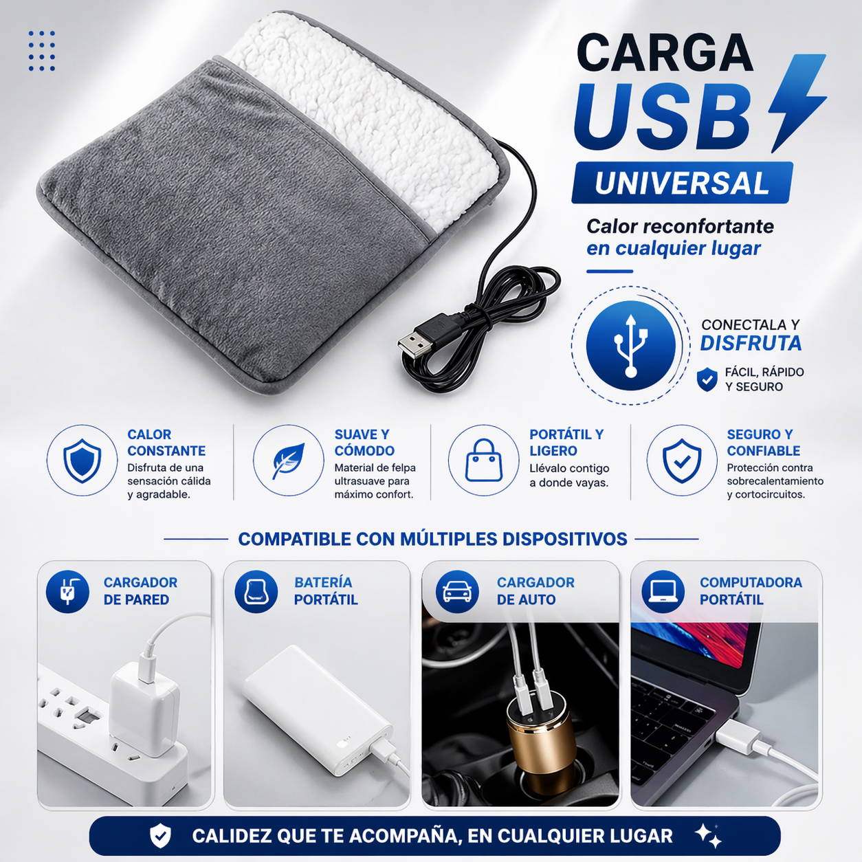 Calentador Pies Electrico Usb
