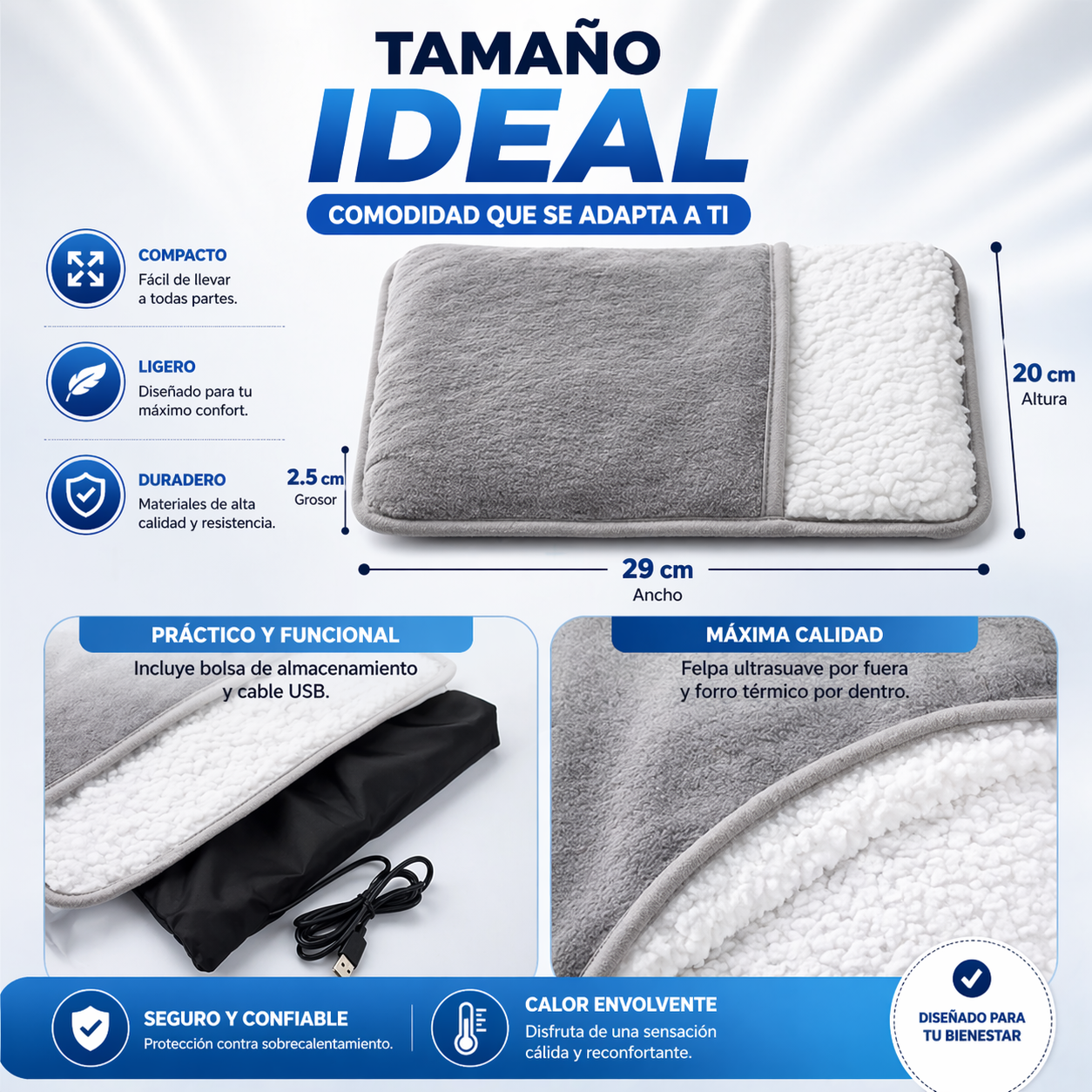 Calentador Pies Electrico Usb