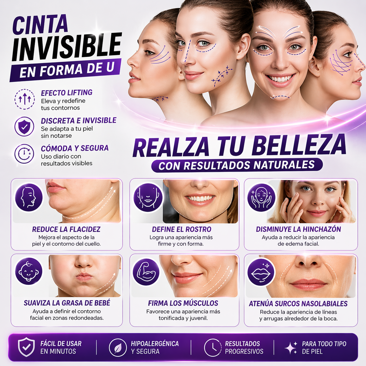 40 Parches V Cuidado Facial Invisibles Todo Tipo De Piel