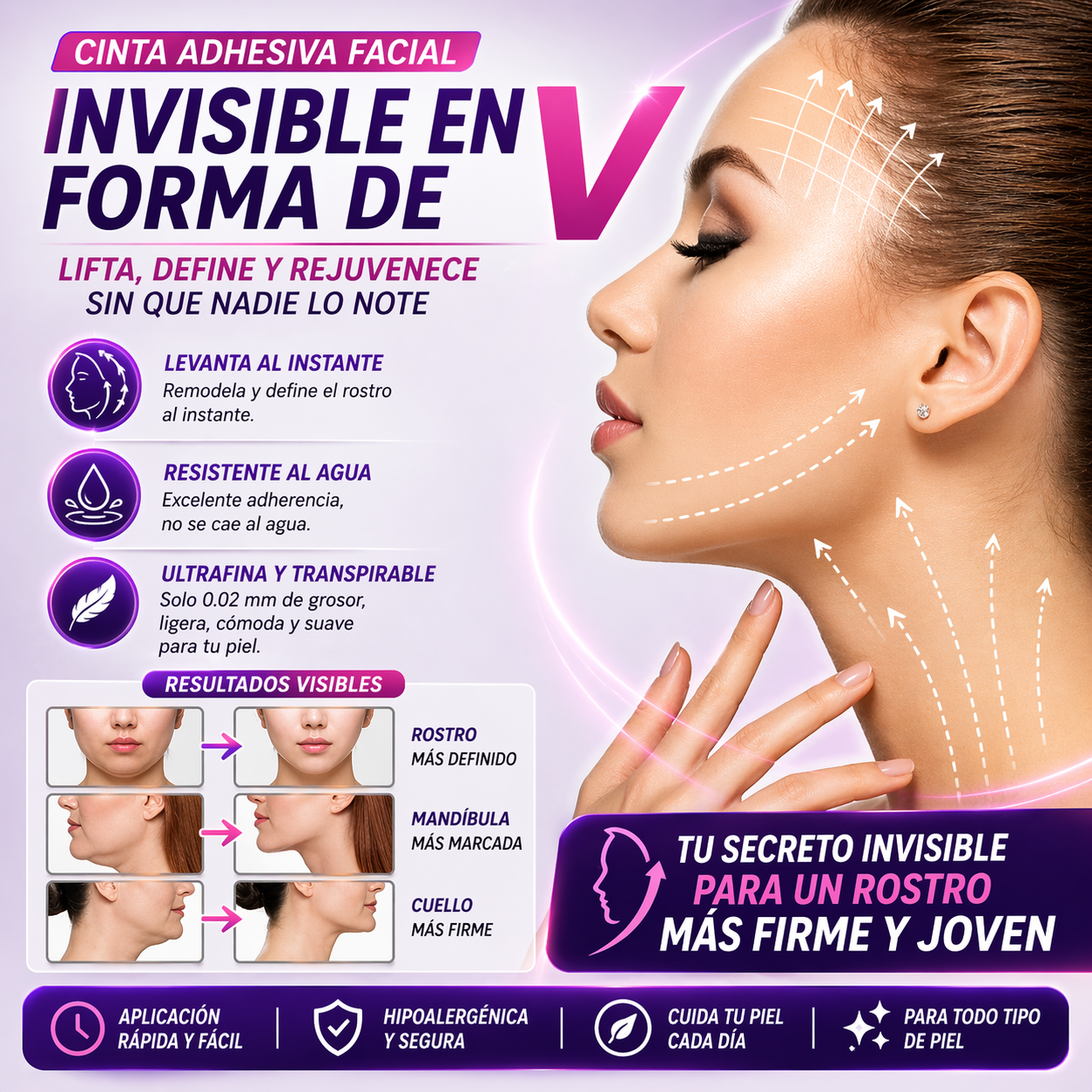 40 Parches V Cuidado Facial Invisibles Todo Tipo De Piel