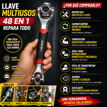 Llave Multiusos 48 en 1 Repara Todo