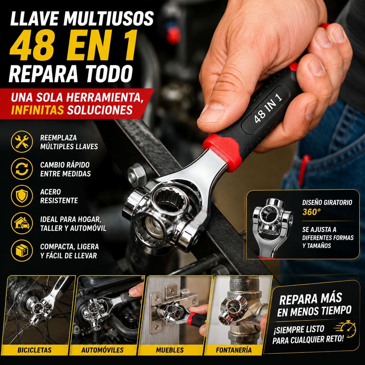 Llave Multiusos 48 en 1 Repara Todo