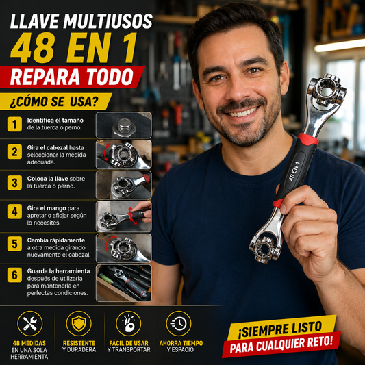 Llave Multiusos 48 en 1 Repara Todo