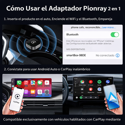 🔗 Adaptador Inalámbrico CarPlay / Android Auto USB – Plug & Play