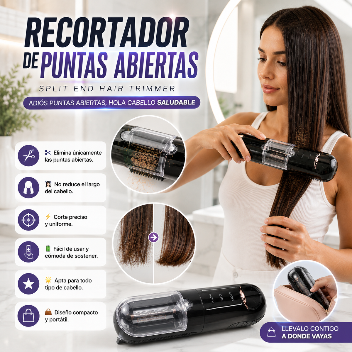 Recortador de Puntas Abiertas Split End Hair Trimmer