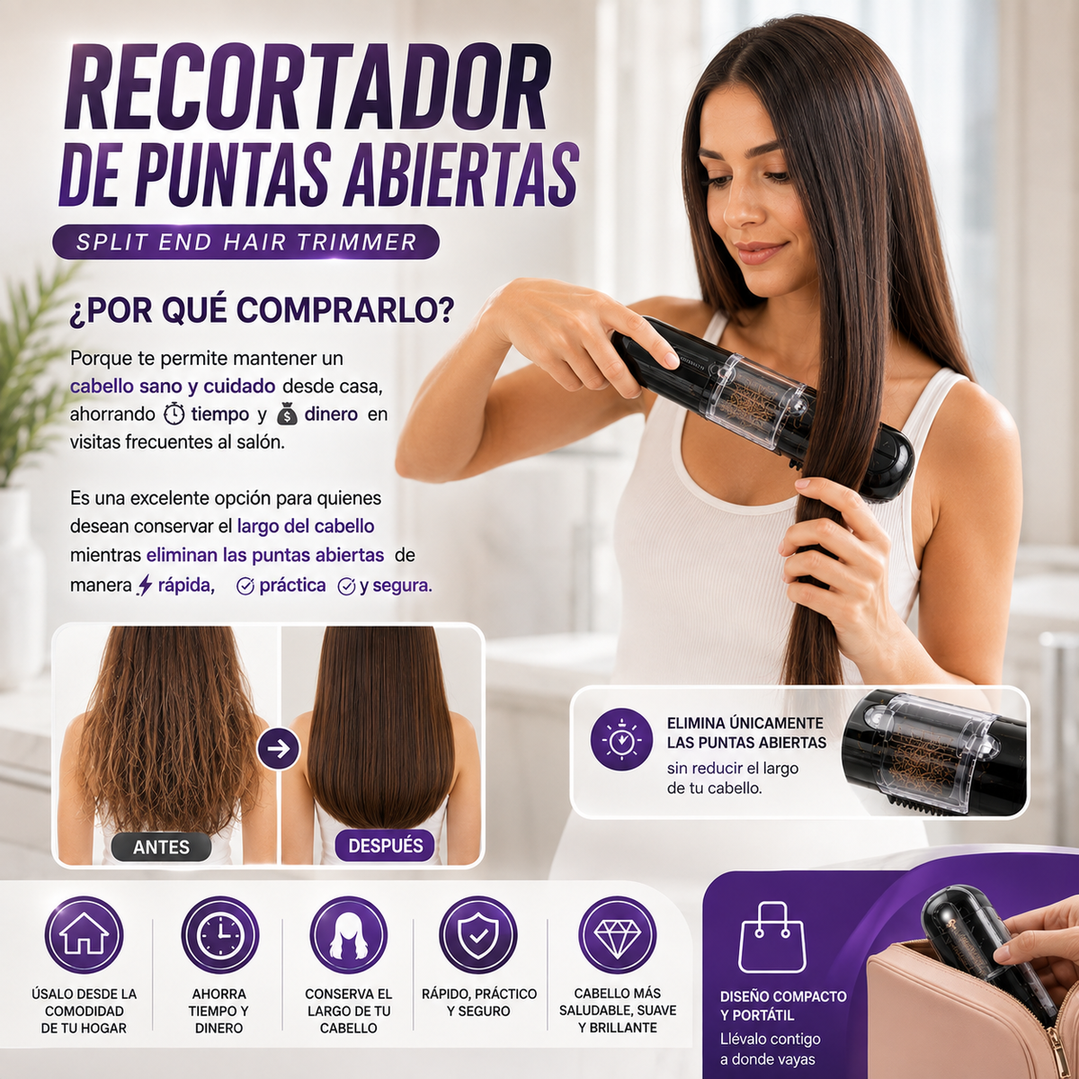 Recortador de Puntas Abiertas Split End Hair Trimmer