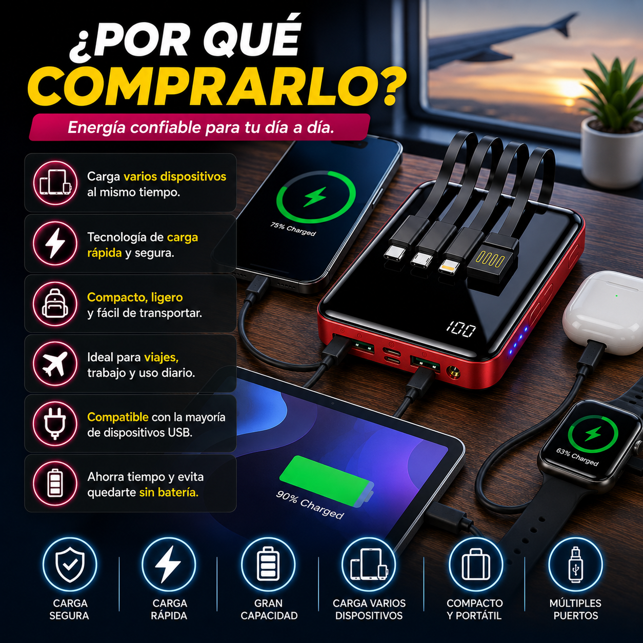 Power Bank Multicelular de Alta Capacidad
