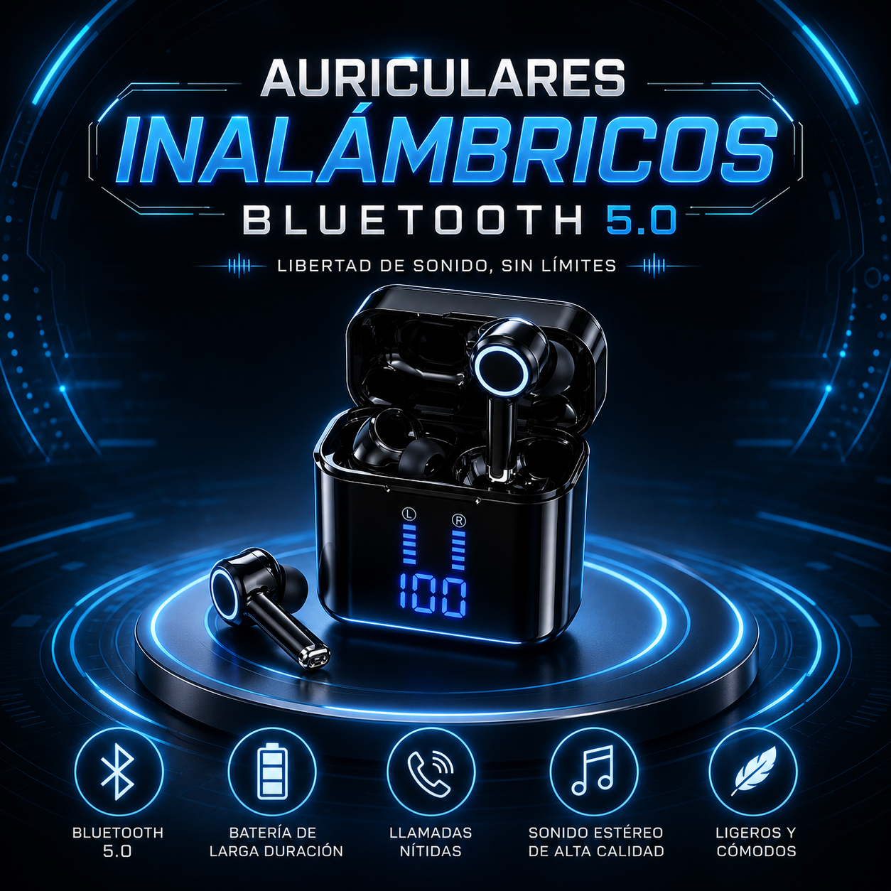 Auriculares Inalámbricos Bluetooth 5.0