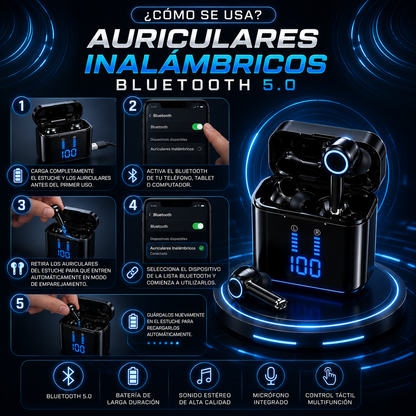 Auriculares Inalámbricos Bluetooth 5.0