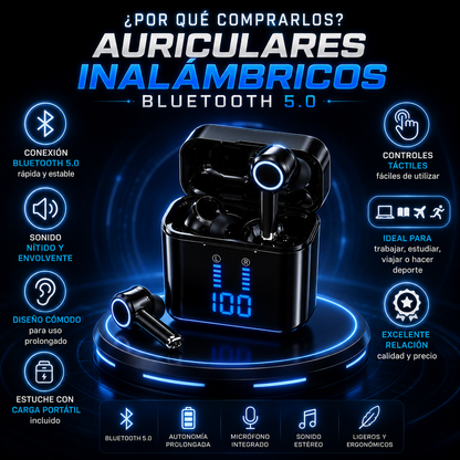 Auriculares Inalámbricos Bluetooth 5.0