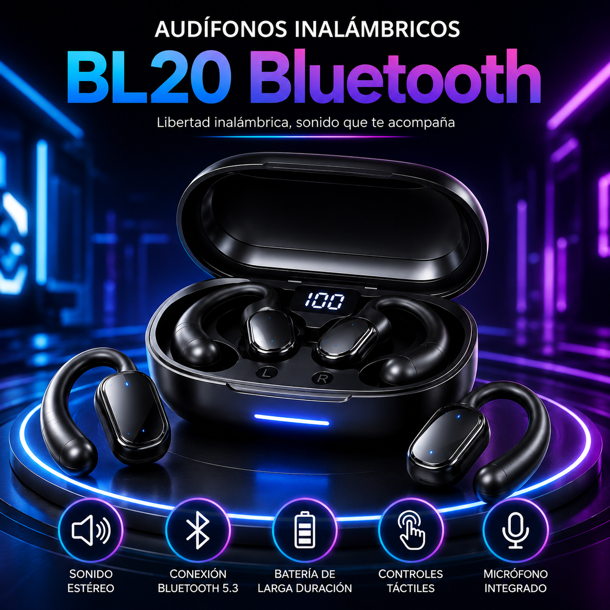 🎧 Audífonos Inalámbricos BL20 Bluetooth
