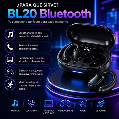 🎧 Audífonos Inalámbricos BL20 Bluetooth