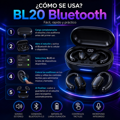 🎧 Audífonos Inalámbricos BL20 Bluetooth
