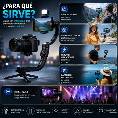 📸 Estabilizador para Cámaras y Teléfonos