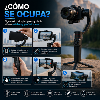 📸 Estabilizador para Cámaras y Teléfonos