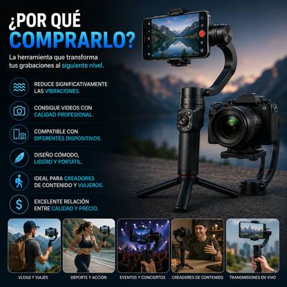 📸 Estabilizador para Cámaras y Teléfonos