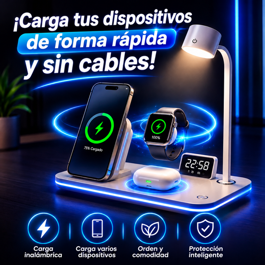🔋 Base de Carga Inalámbrica Multifuncional