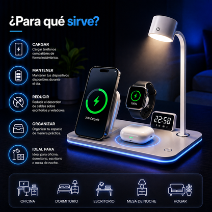 🔋 Base de Carga Inalámbrica Multifuncional