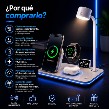 🔋 Base de Carga Inalámbrica Multifuncional
