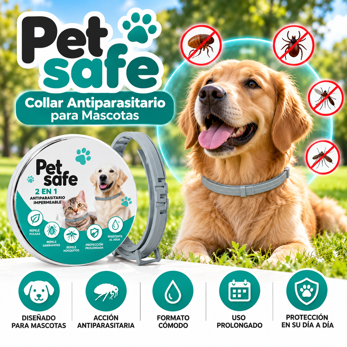 🐾 Collar Antiparasitario para Mascotas