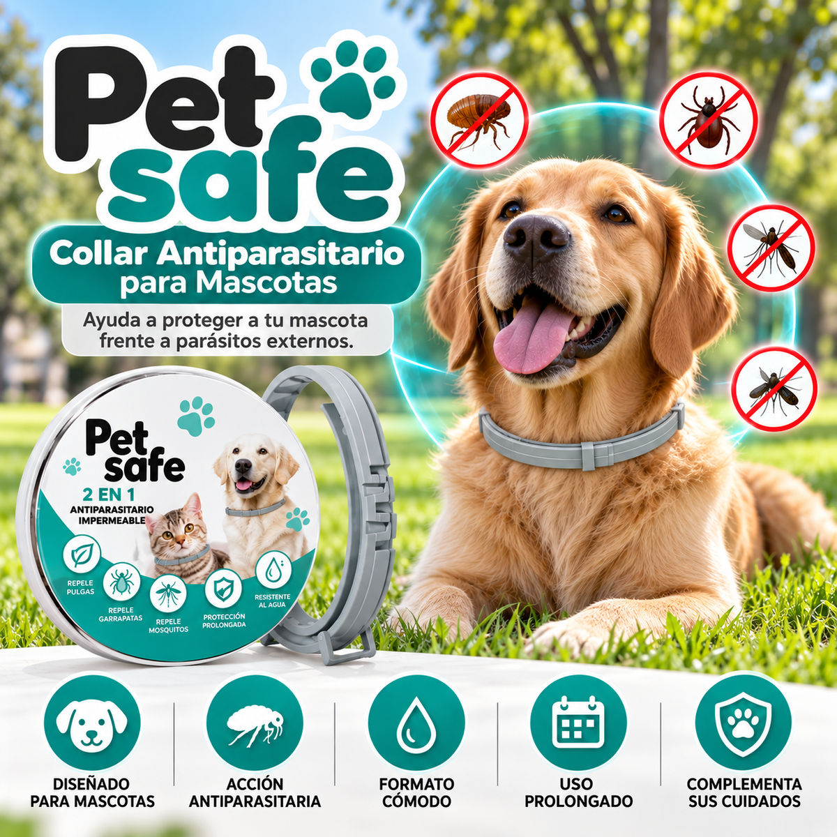 🐾 Collar Antiparasitario para Mascotas