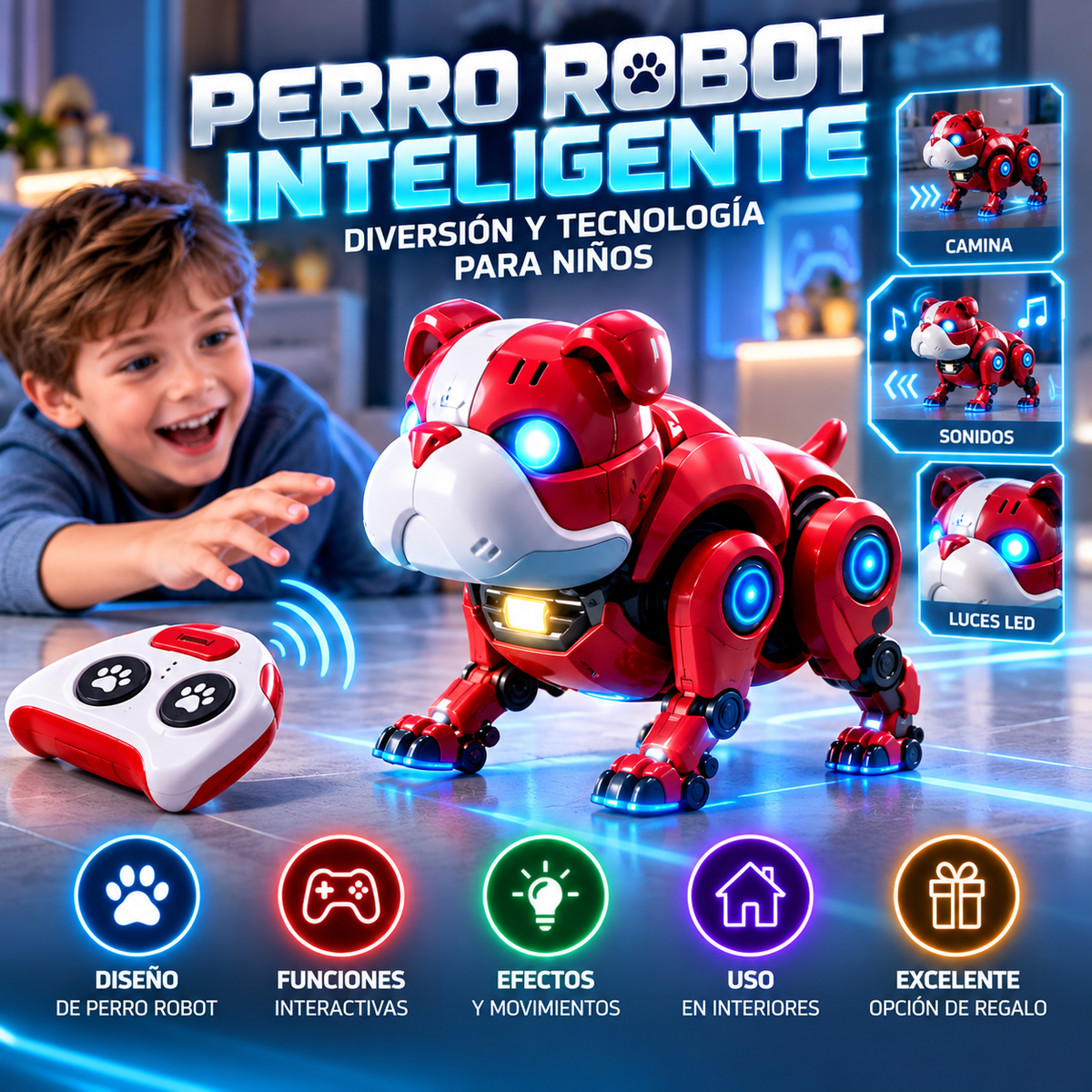 Perro Robot Inteligente para Niños