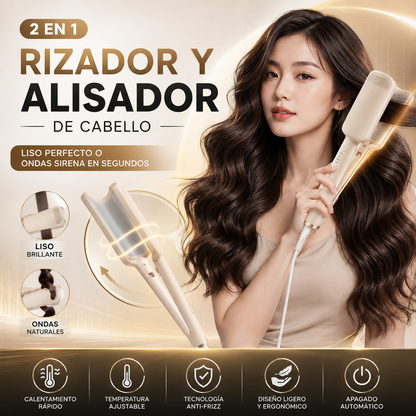 Rizador Y Alisador De Cabello 2 En 1