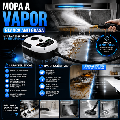 Mopa a Vapor Blanca Anti Grasa
