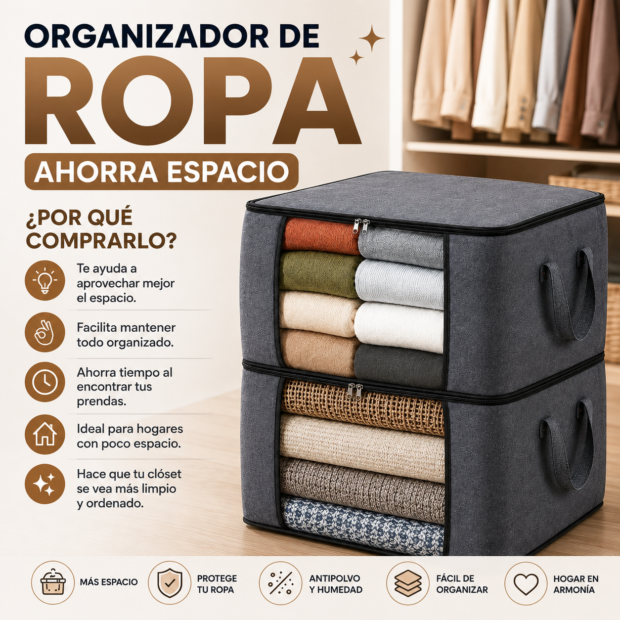 Organizador de Ropa Ahorra Espacio