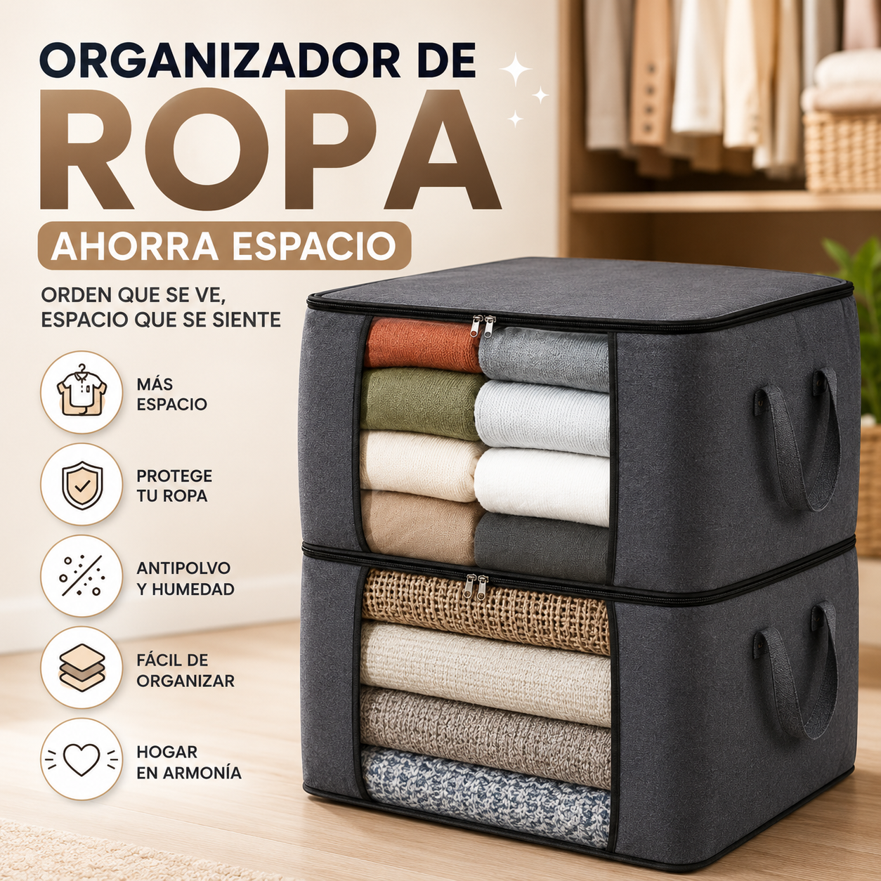 Organizador de Ropa Ahorra Espacio