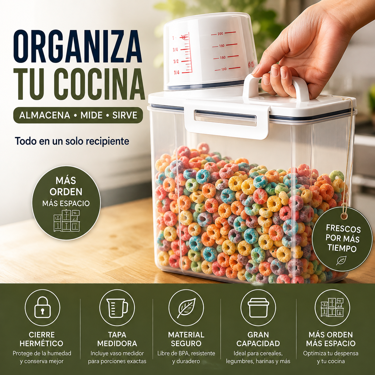 Contenedor Hermético con Pico Vertedor