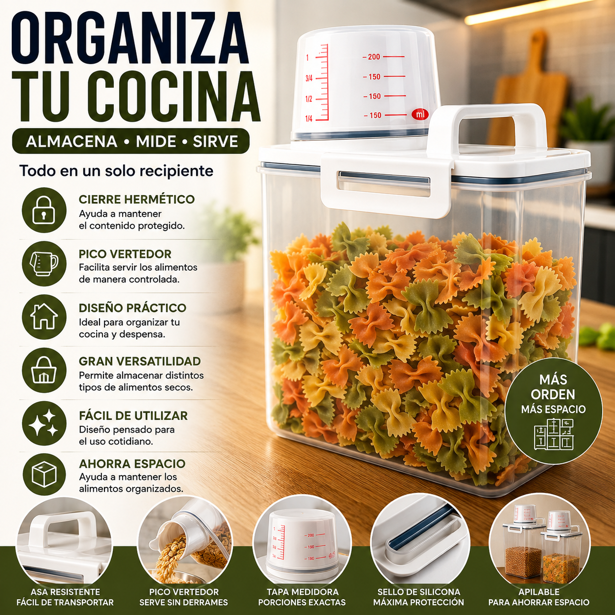 Contenedor Hermético con Pico Vertedor