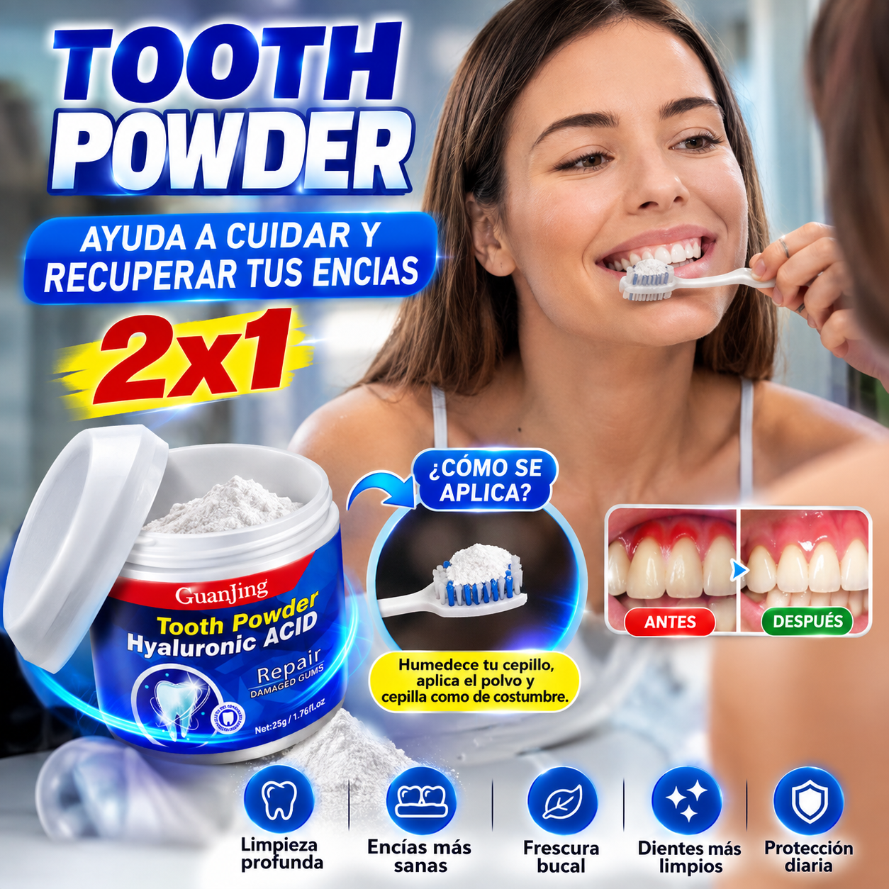 🦷 TOOTH POWDER — AYUDA A CUIDAR Y RECUPERAR TUS ENCÍAS | 2x1