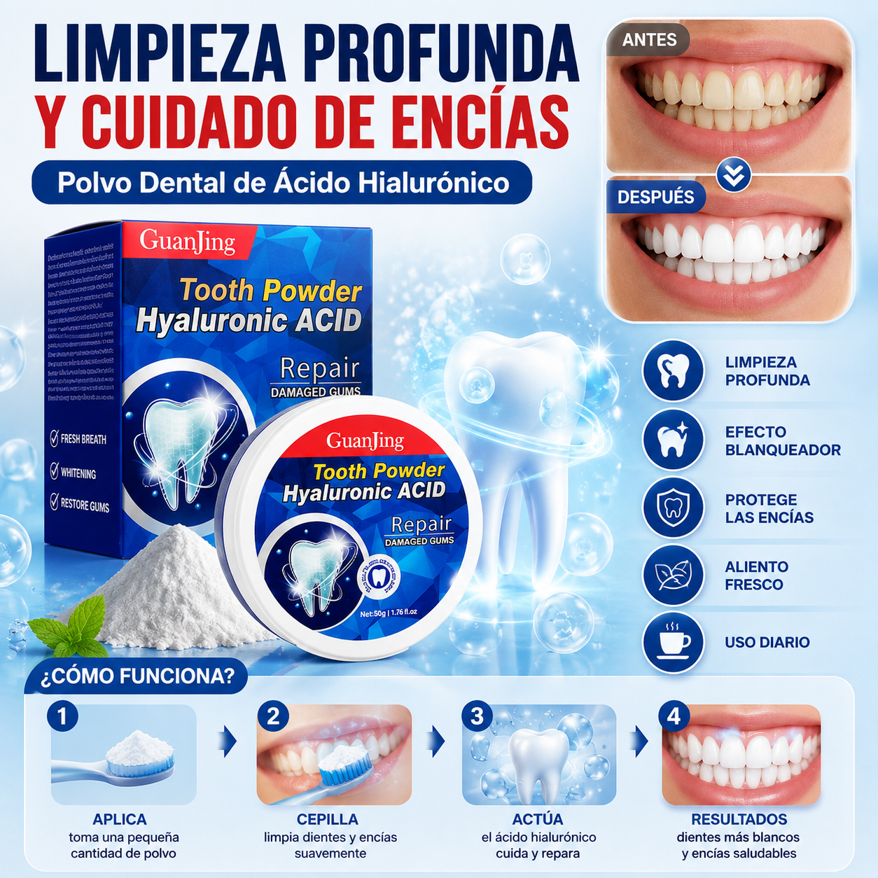 🦷 TOOTH POWDER — AYUDA A CUIDAR Y RECUPERAR TUS ENCÍAS | 2x1