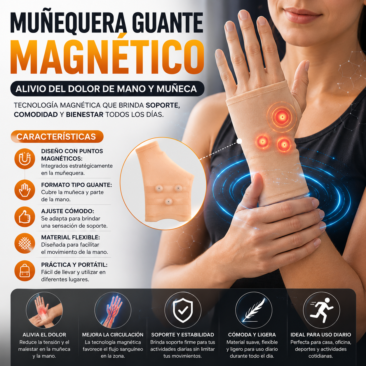 Muñequera de Soporte para Dolor de Mano y Muñeca