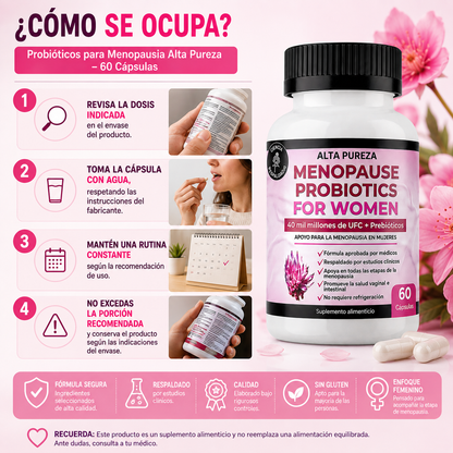 Probióticos para Menopausia Alta Pureza – 60 Cápsulas